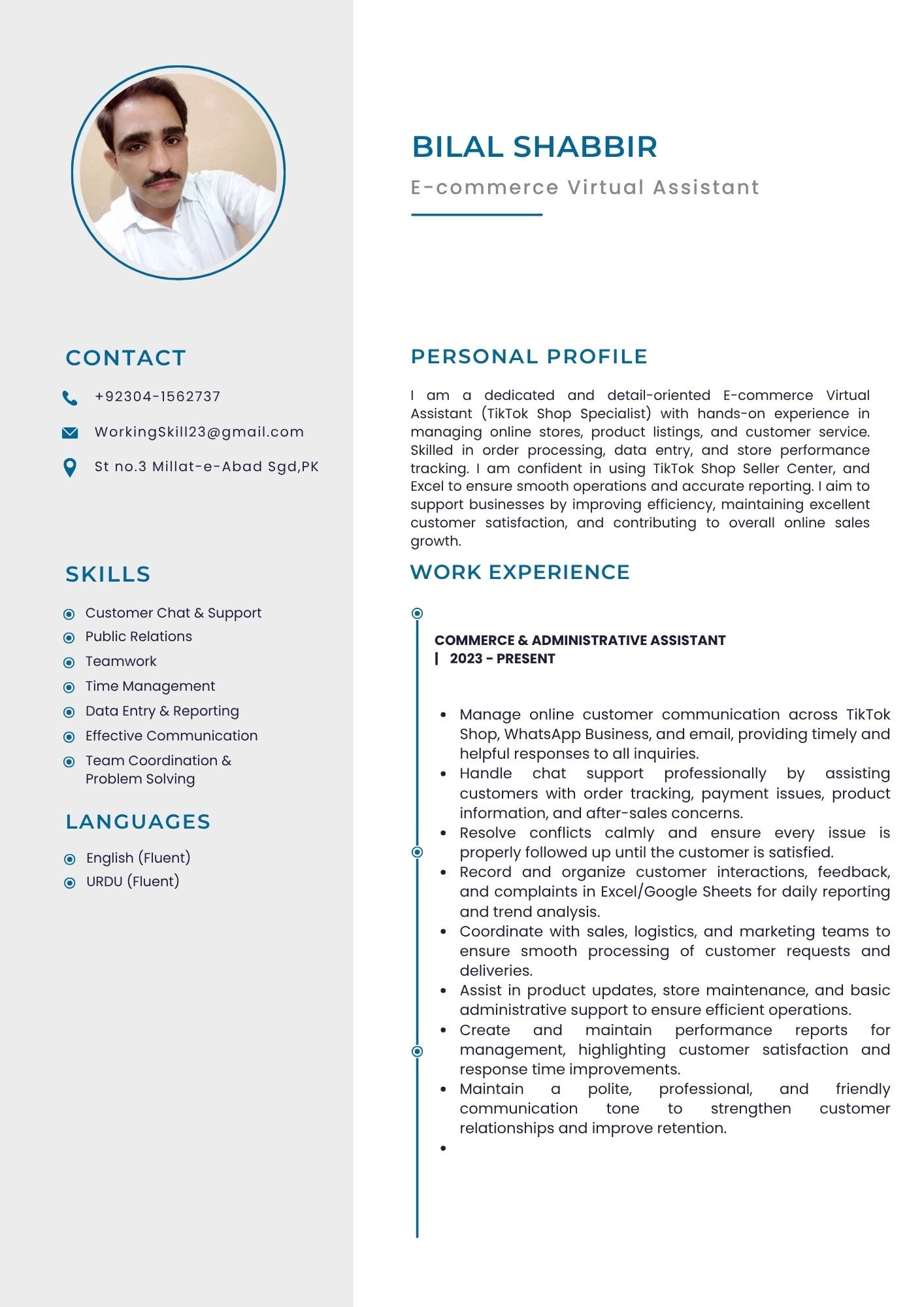 Portfolio / Experience (Sample for VA & TikTok Shop)